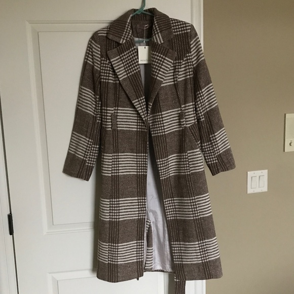 NWT Classic Long Plaid Coat - Picture 1 of 7
